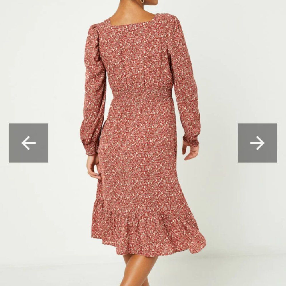 NEW! Hayden Los Angeles Womens Size S Floral Print Midi Modest Prairie Dress - Picture 10 of 14